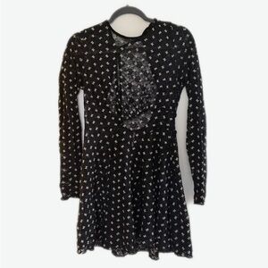 Free People Black and White Lace Mini Dress Medium